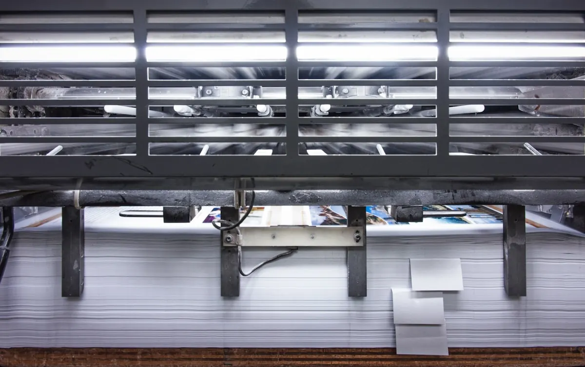 Large format printer running a banner job